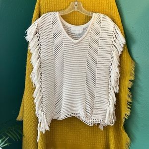 Paper Crane crochet fringe top